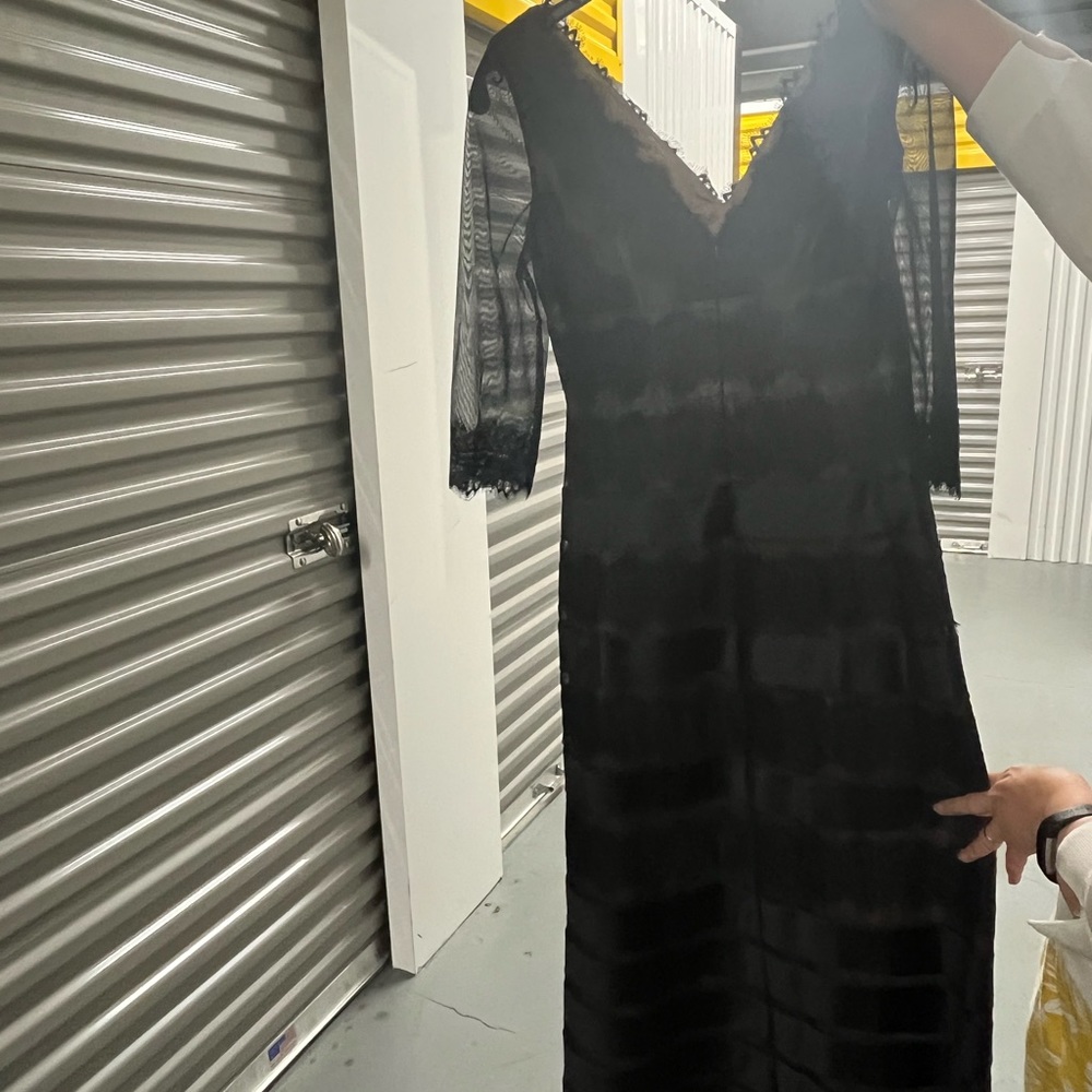 Elegant long black and beige dress!